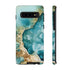 Aquamarine inspired Geode in Watercolor - Impact Resistant Phone Case Samsung Galaxy S10 Glossy